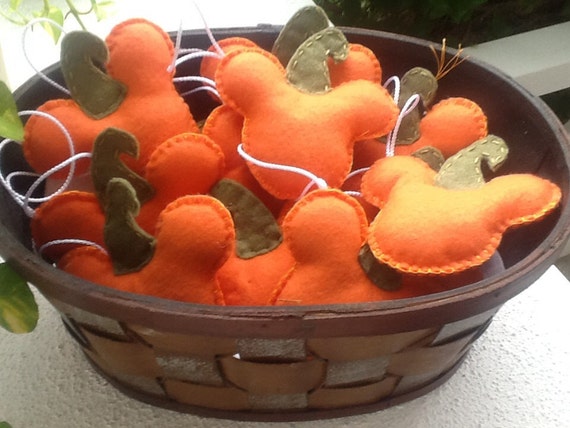 HALLOWEEN Mickey Mouse Pumpkin Felt Ornament Set Of 6 halloween-mickey-mouse-pumpkin-felt-ornament-set-of-6