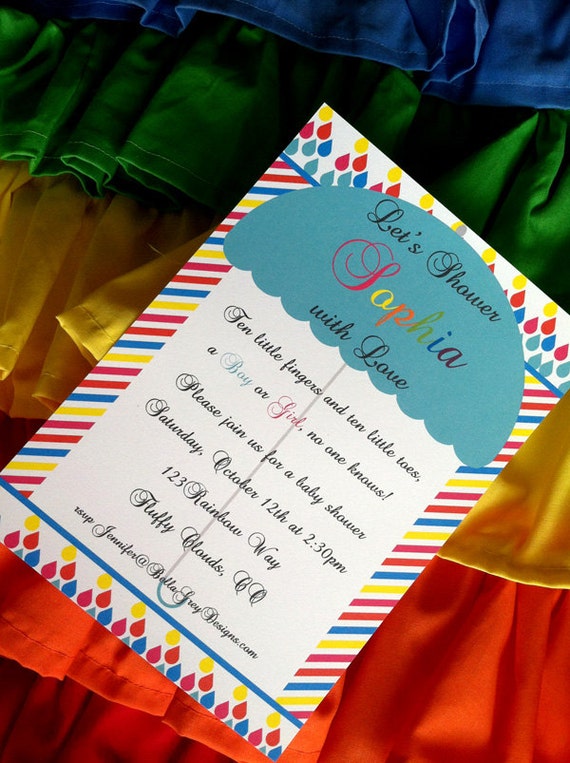Rainbow Love Birthday Party Baby Shower Printable Invitations Il_570xn