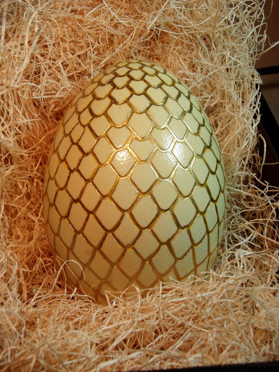 Made To Order Dragon Egg Made From Real Etched Rhea Egg.