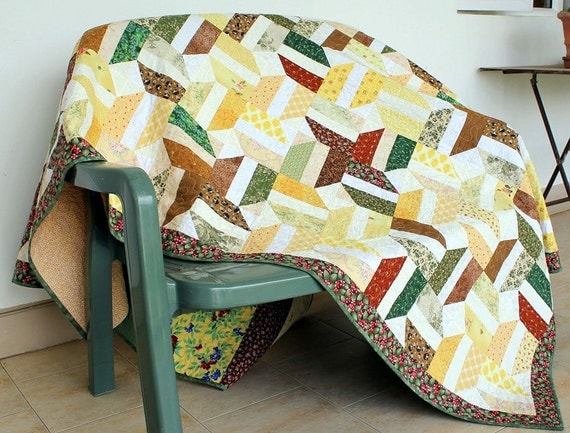 Twin Bed Quilt, Patchwork Quilt, Sofa Cover, Couch Throw, Quilted Bed ...