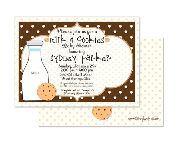 Milk and Cookies Baby Shower Invitation, Custom and printable Il_570xn