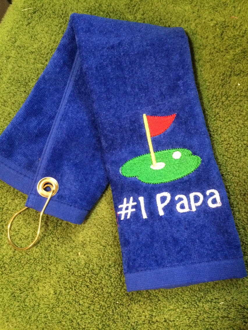Royal blue golf towel great golf gift by LindaKaysCreations