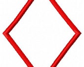 Playing Card Diamond Applique Patch Embroidery Design - Instant Download