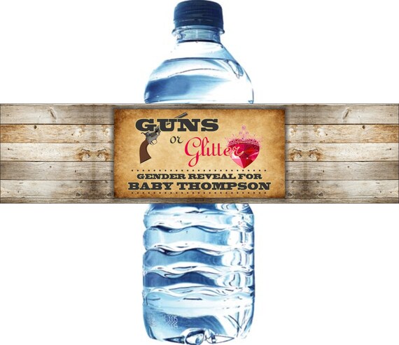 25 Gender Reveal Water Bottle Labels - Waterproof and self stick Il_570xn
