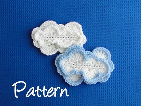 crochet applique pattern Cloud Cloud Applique Crochet Pattern Crochet Pattern