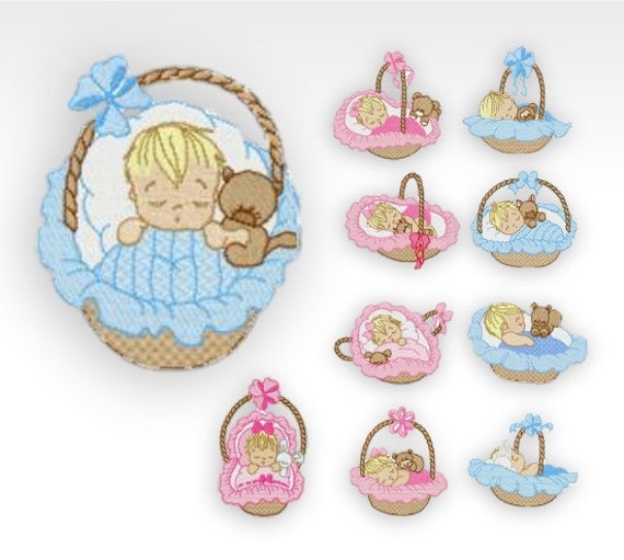 Baby Machine Embroidery Designs Sleeping Babies Set of 10