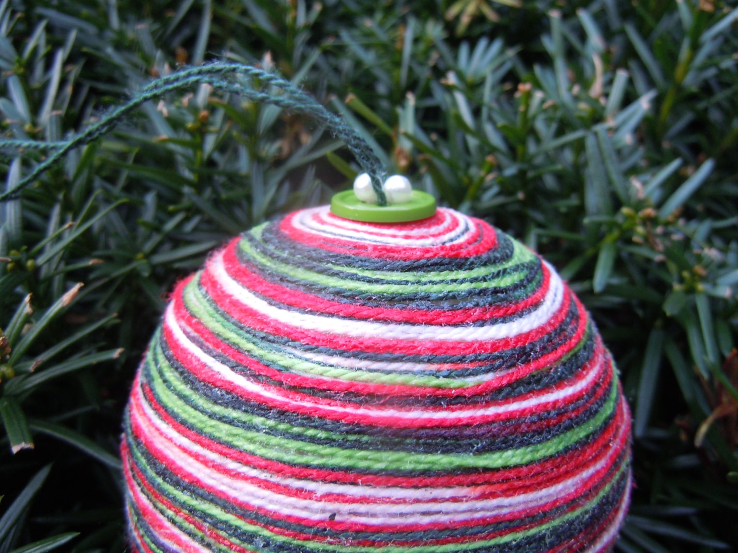 Shades of Christmas Yarn ornaments 