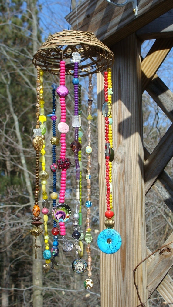 Beaded hanging boho hippie wind chime windchime window