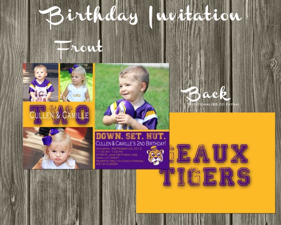 LSU Football Birthday Invitation Il_570xn