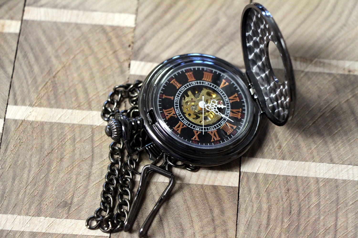3 Groomsmen Gifts Classic Pocket watches with Vest Chain and