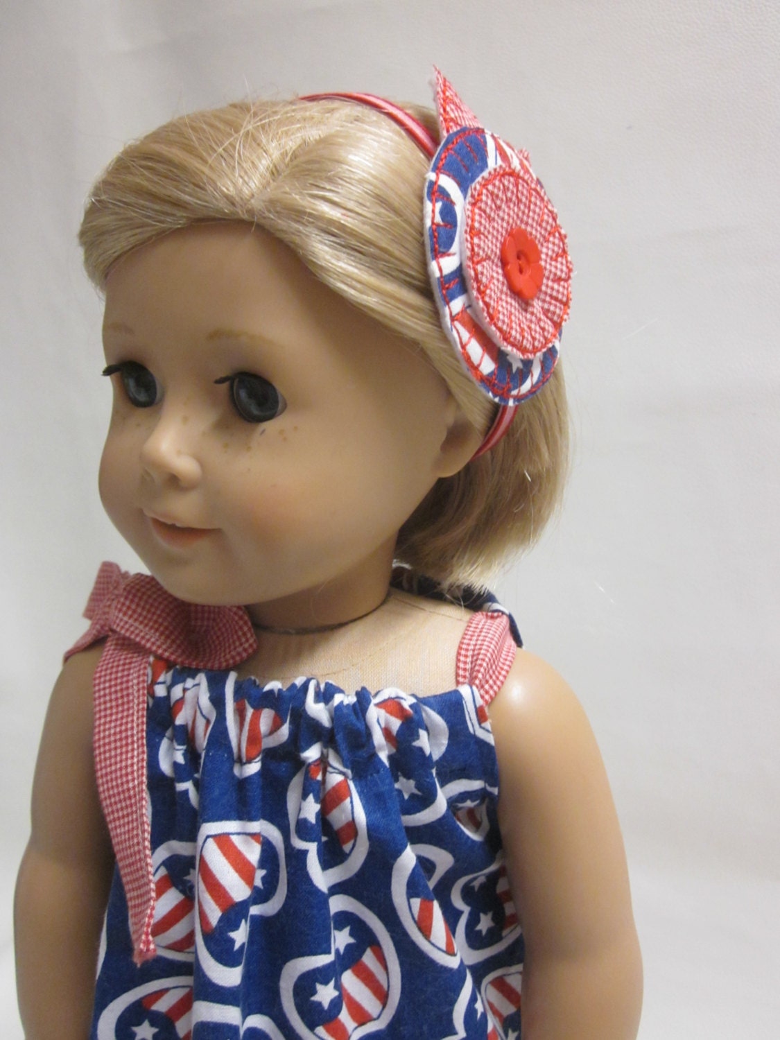 18 inch American Girl Doll Clothes Pillow Case Dress for 4th