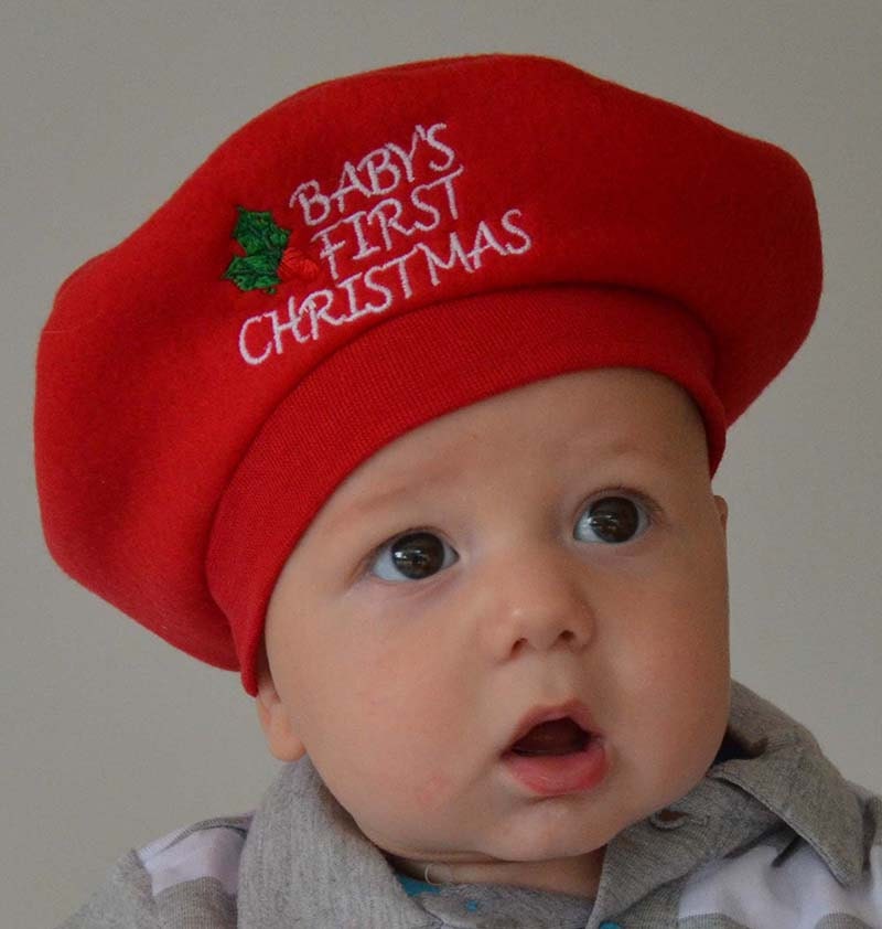 baby christmas hat babys 1st christmas french beret by baby christmas hat babys 1st christmas french beret by