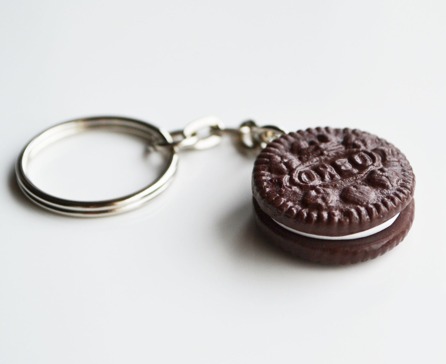 Oreo Biscuit Keyring Keychain Fimo Polymer by ClaytimeDesignsUK