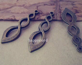 20pcs Antique bronze pendant 11mmx37mm