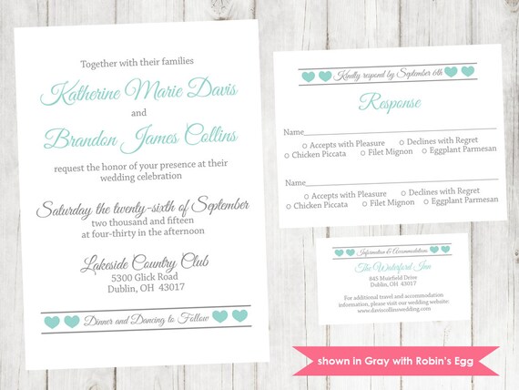 Chic Printable Wedding Invitation - DIY Wedding Invitation Suite - The Larissa Collection Il_570xn