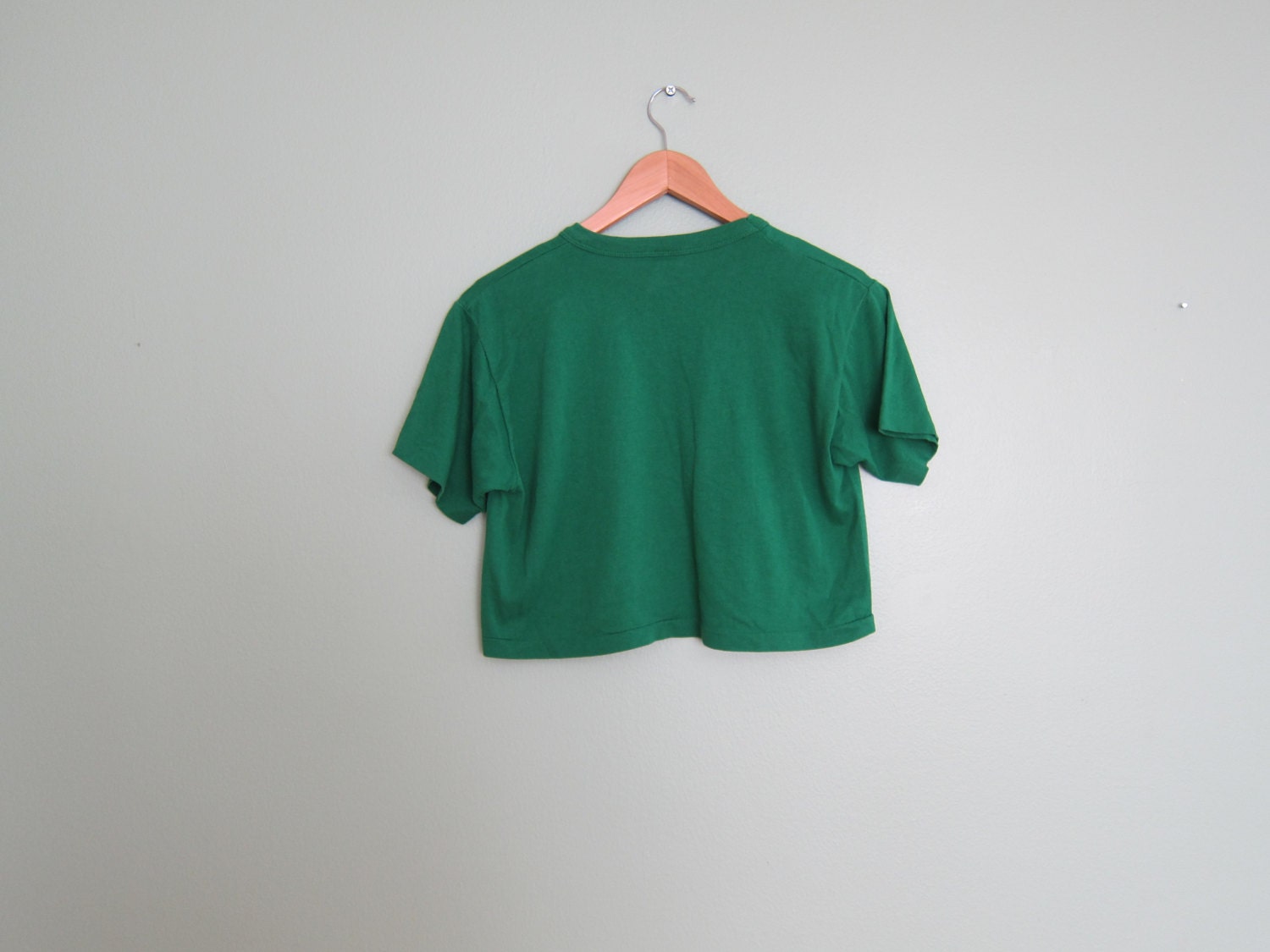 vintage t shirt / NIKE / 1970s green crop top NIKE S M