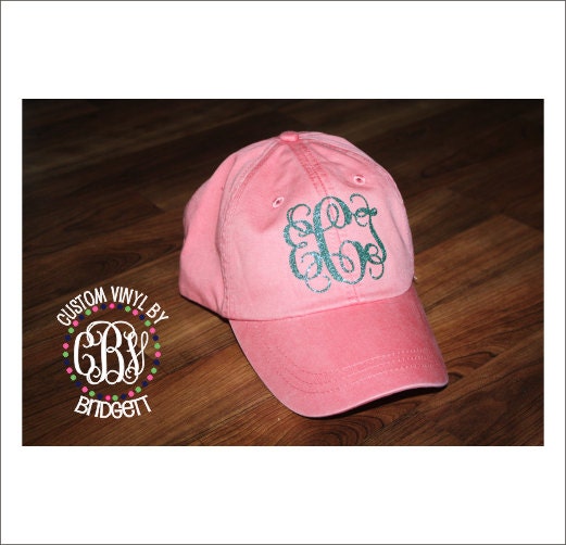 Glitter Monogram Hat Baseball Cap Ladies by CustomVinylbyBridge