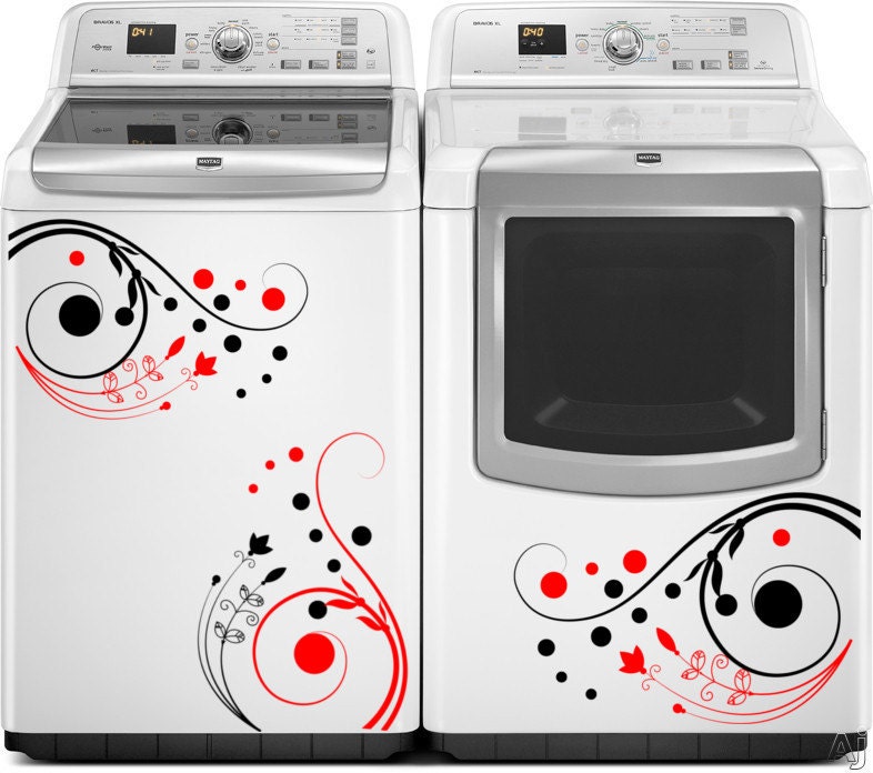 Washer Dryer Vinyl Decals Swirl Vinyl Stickers Laundry Room