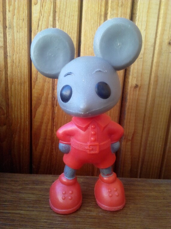 Vintage soviet plastic toy Mouse a character children's