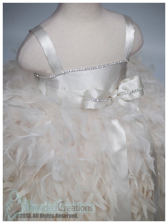 Ivory Feather Dress Toddler Feather Dress Ivory Ice