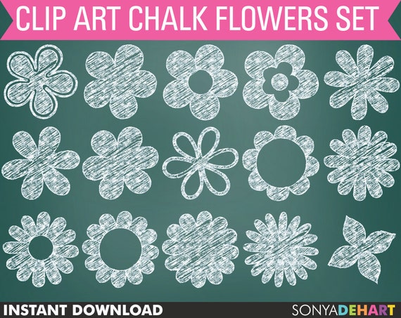 free chalkboard flower clipart - photo #25