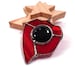 Stained Glass Jewelry Deep Red Shield Glass and Metal Jewelry Handmade Necklace Pendant Red Glass Jewelry Statement Jewelry Red Pendant