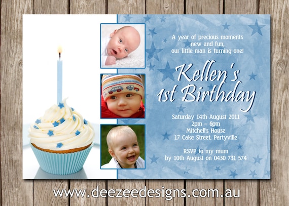 Photo Personalised Cupcake Birthday Invitations - You Print Il_570xn