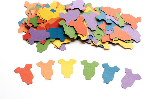 Baby Shower Decor Confetti Infant Bodysuit Rainbow Gender Neutral Il_570xn