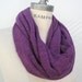 Purple Scarf Knit Cotton Infinity Scarf Cowl Scarf Most Popular Shops -By PiYOYO