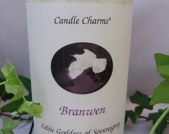 Celtic Goddess Branwen 3 x 6 Palm Wax White Magickal Pillar Candle