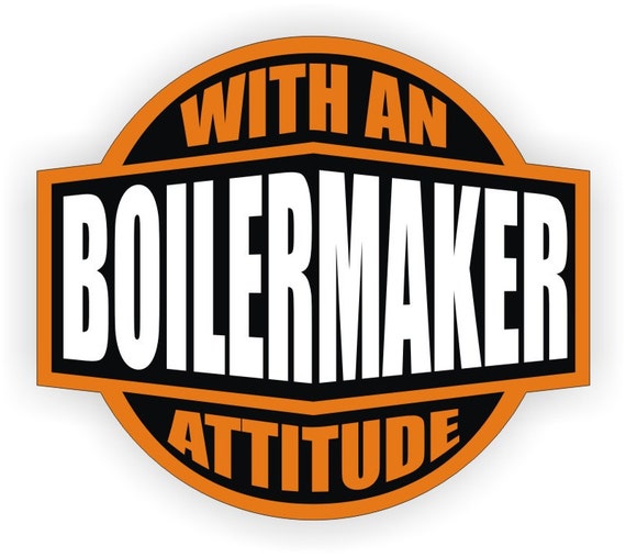 Boilermaker With An Attitude Hard Hat Sticker / by JayEngraving