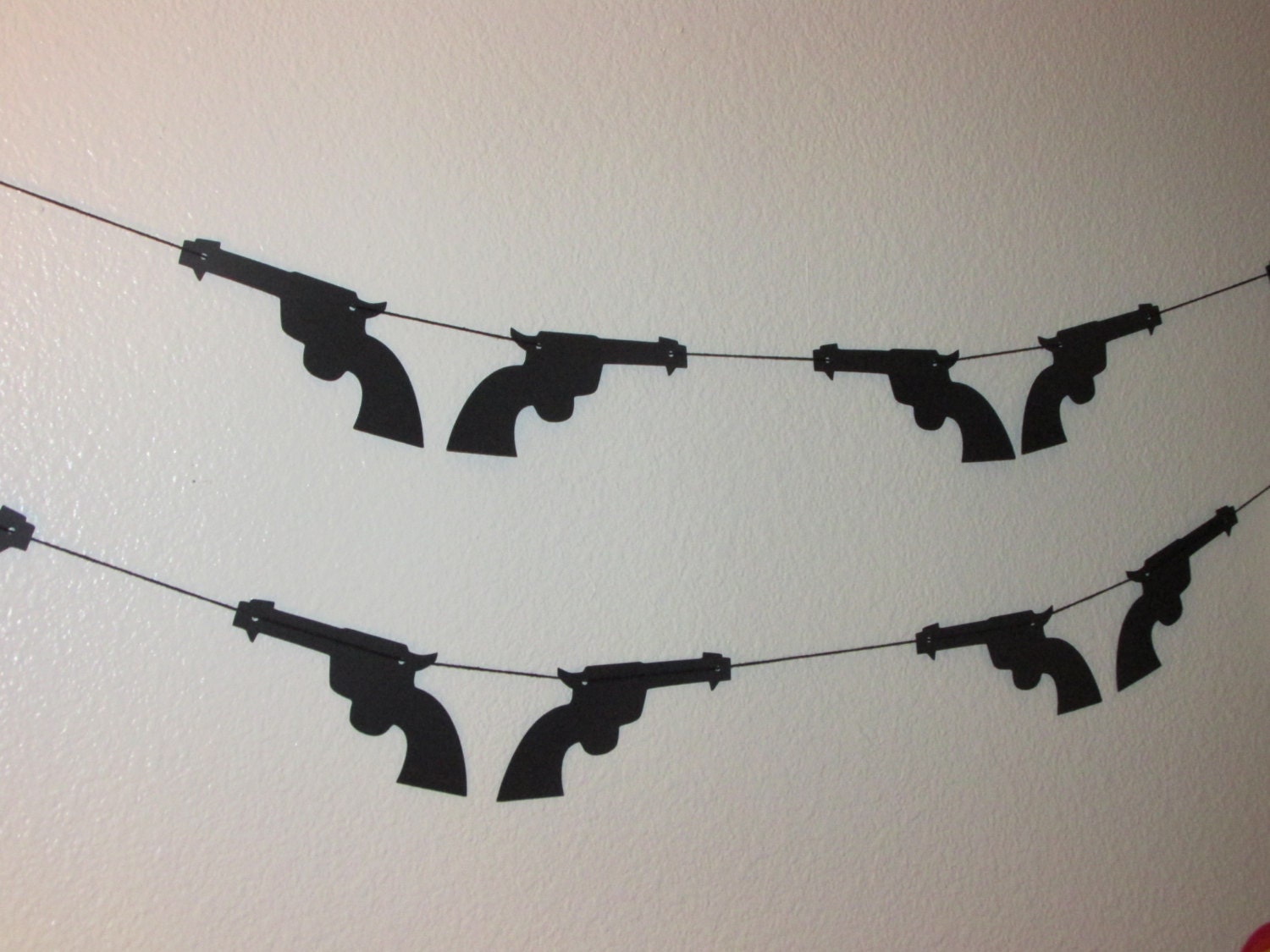 Gun garland paper garland Birthday garland Black guns