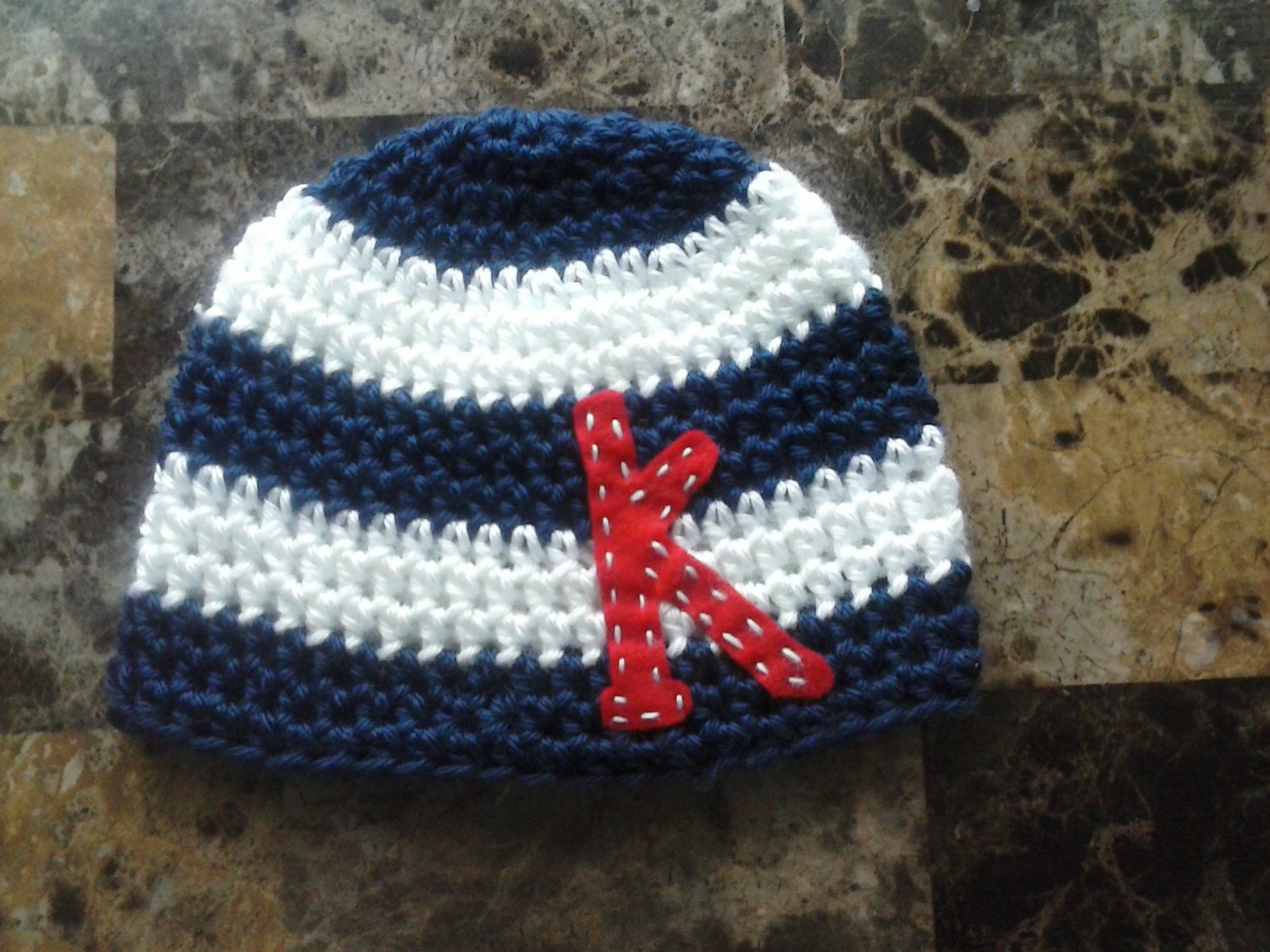 Personalized Baby Boy Beanie Crochet Baby by browntowncreations