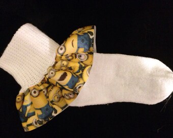 Super cute Minion Ruffle Socks Add bows