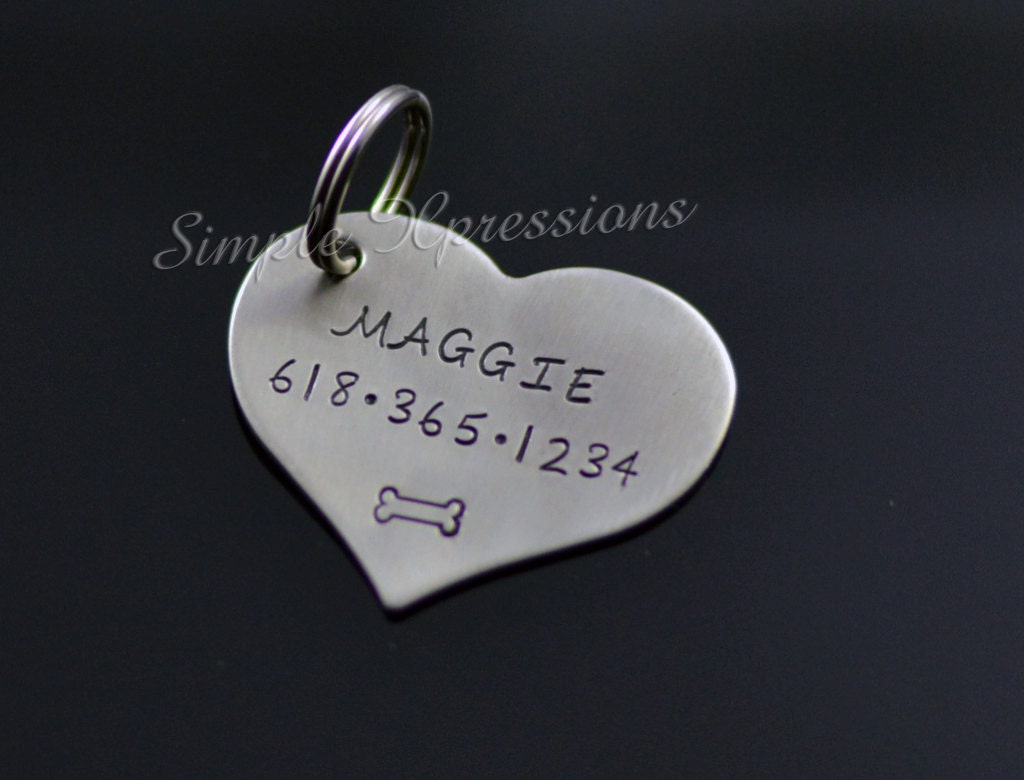 heart shaped dog tags for pets