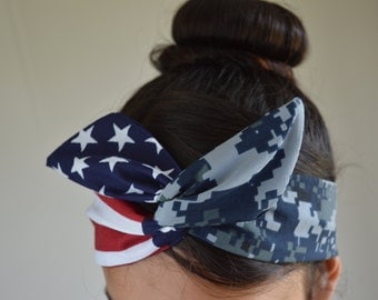 Navy girlfriend, Navy Headband - US Navy Girlfriend - Navy Headband - Hair Bows - Flag Headband - Dollybow Headband - A2