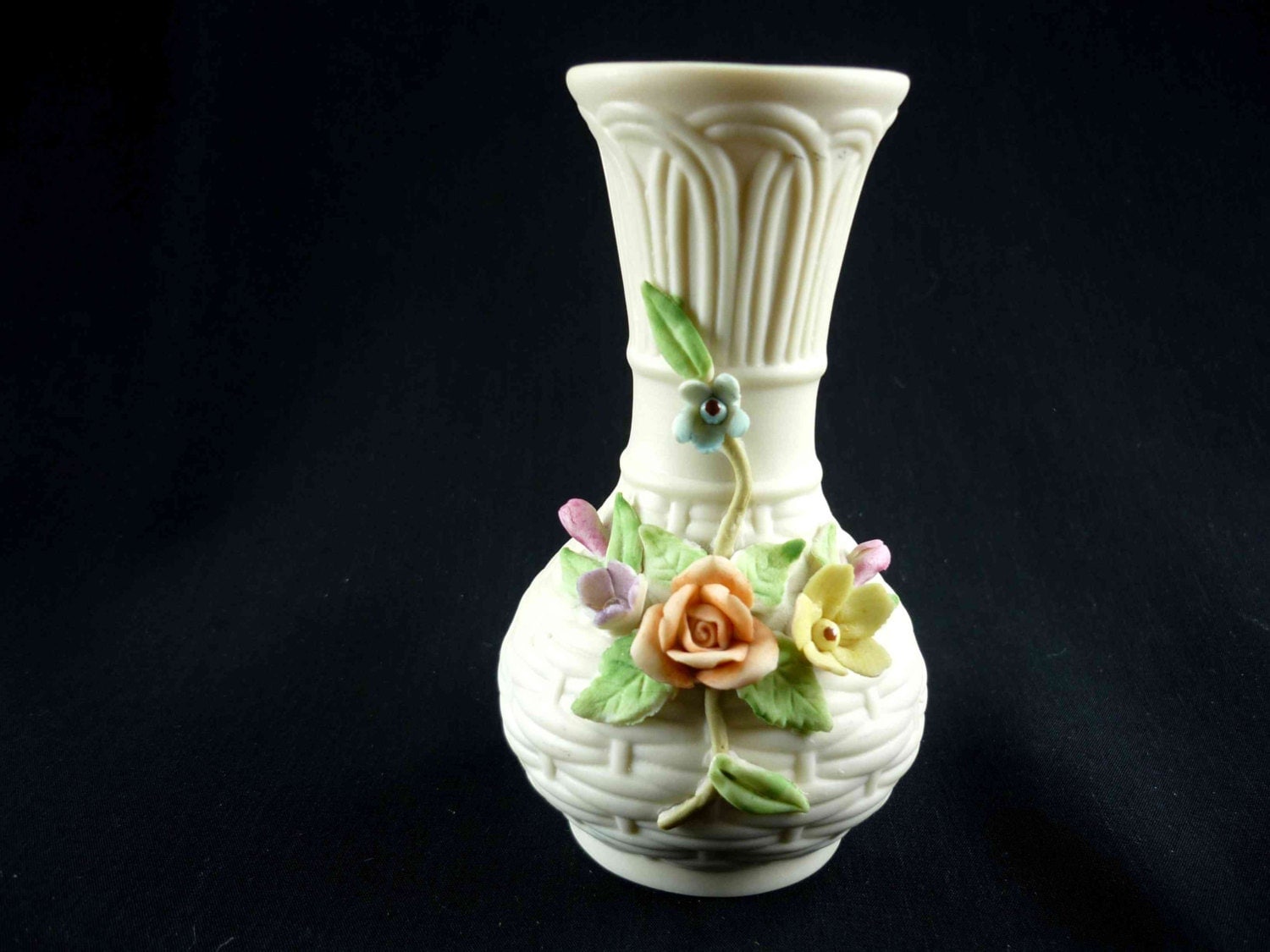 Lefton Bisque Bud Vase