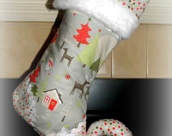 Christmas stocking with personalized name tag