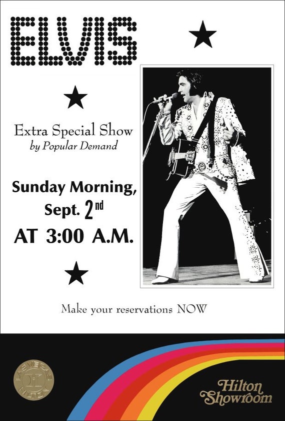 Elvis Presley Hilton Group 3AM Show Promo Poster StandUp