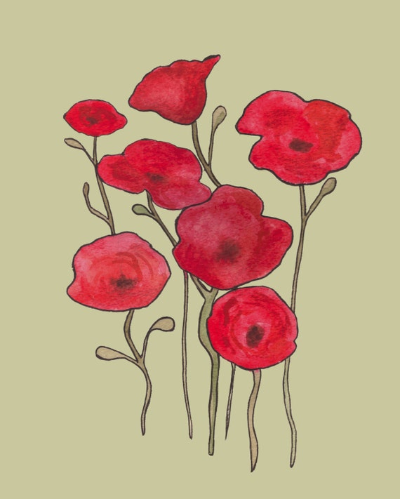 Items similar to 8x10 Poppy Print on Etsy