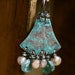 Guijarros earrings - Rustic, Roman Glass,Sunstones,blue,green water colors,organic earthy,copper,primitive,assemblage,earthy,tribal,leather