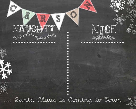 Items similar to Naughty or Nice Tally Points Chalkboard printable ...