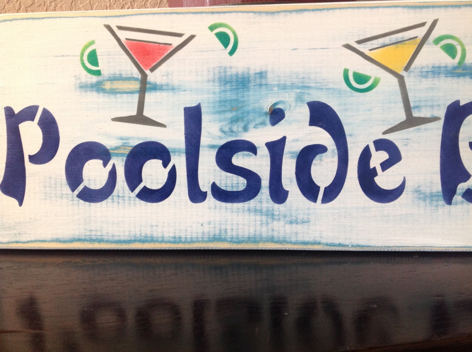 Poolside Bar sign swim decor patio yardoutside signs by djantle