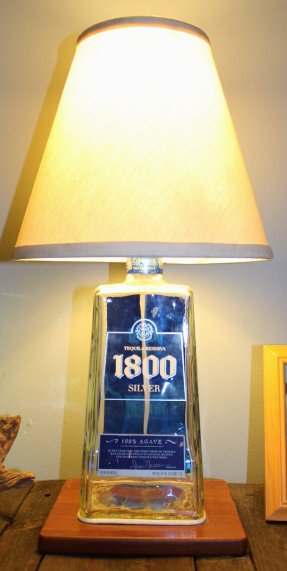 1800 Silver Tequila Glass Liquor Bottle Lamp Tequila Lamp