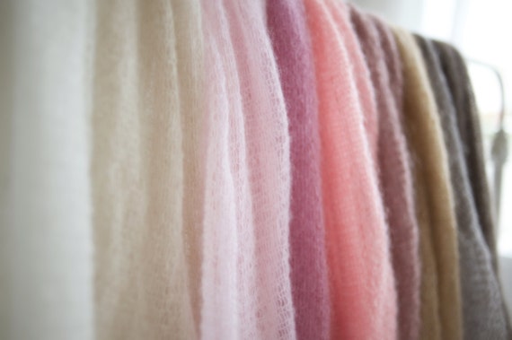 Newborn mohair wrap Knit stretch wrap Photography blanket Knit