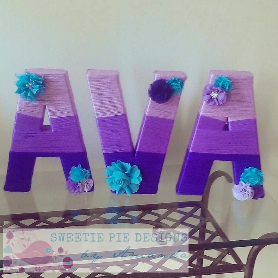 Ombre Yarn Wrapped Initials Letters Name by SweetiePiebyAmanda