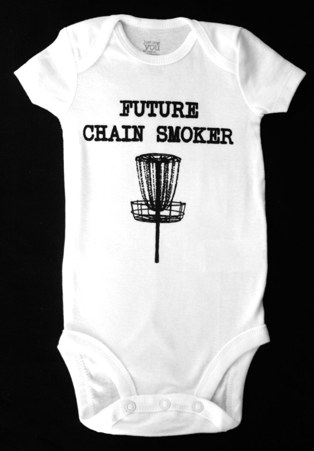 Future Chain Smoker Disc Golf Baby Onesie by GurleyGirlBoutique