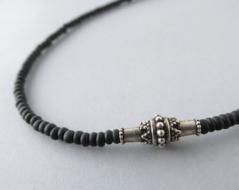 Black Eyeglass Chain - Antique Silver - Beaded Glasses Chain - Eyeglass Holders Necklaces - Cadena Gafas - Reading Glasses Necklace