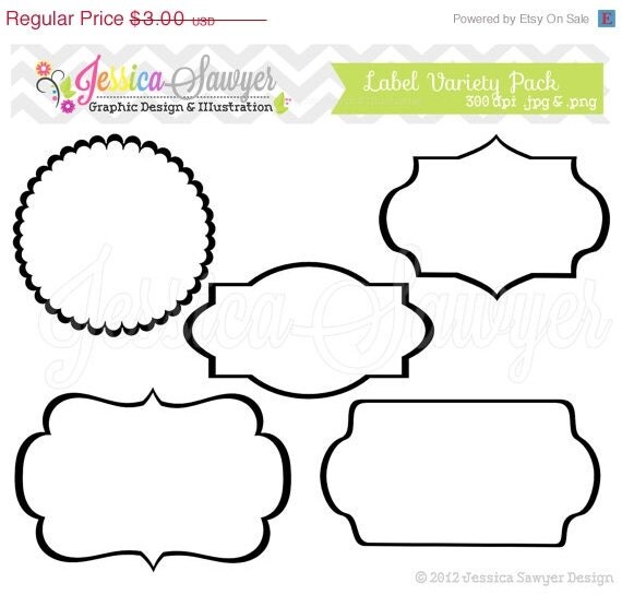 50% OFF - INSTANT DOWNLOAD, label variety pack - digital frames - printable tags - graphic - image - clip art - clipart - commercial use Il_570xn