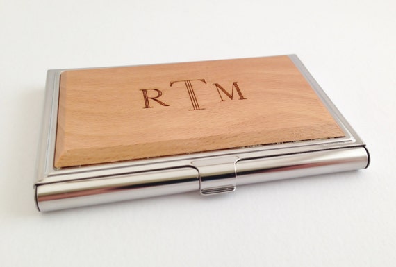 Personalized Business Card Case Wood Custom Wood Business
